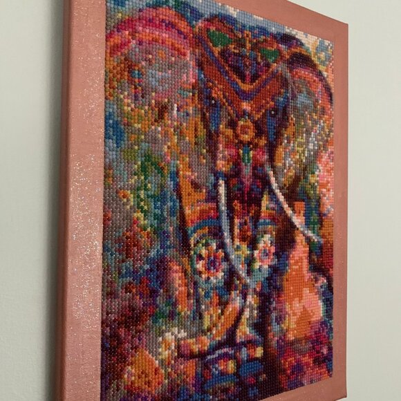NEW Elephant Dimaond Art on 12 x 16" Stretched Canvas - Picture 3 of 9